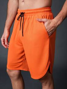 Manfinity Fitness 男友风男士抽绳腰口袋休闲健身运动短裤篮球上衣