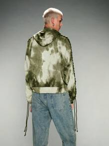 Manfinity VCAY Men's Loose Fit Knitted Casual Long Sleeve Hooded Sweatshirt, Suitable For Fall, Winter - Army Green - View 5