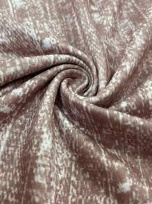 Zolique Women's Knitted Digital Denim Effect Positioning Printing Two-Piece Set - Brown - View 8