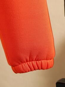 SHEIN 2 件套粉色少女棒球夹克 - 橘色 - 查看 7