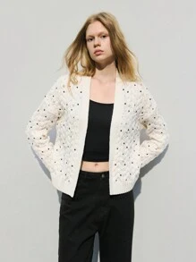 Maija Women's Faux Pearl Decor Long Sleeve Casual Cardigan, Autumn/Winter Fall Sweaters