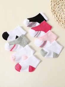 Cozy Pixies 8pairs Basic Cotton Baby Socks, Suitable For All Seasons - Multicolor - View 3