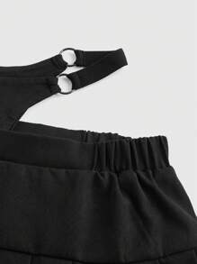 ROMWE Grunge Punk Punk Sexy Women Studded Mini Pleated Skirt