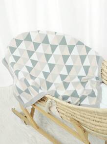 1 chiếc chăn quấn trẻ sơ sinh mềm mại và thoải mái họa tiết hình học, thích hợp cho xe đẩy trẻ sơ sinh, mọi mùa yêu Valentine - Xám - Xem 2