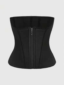 SHAPORA حامل الخصر الرياضي الذي يغلق بسوستة للنساء للتنحيف - الأسود - مشاهدة 1