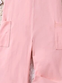 Young Girls Solid Color Sleeveless Jumpsuit