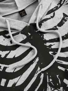 Grunge Punk Plus Size Women Skull Skeleton Print Hooded Sweatshirts, Fall/Winter - Grey - View 4