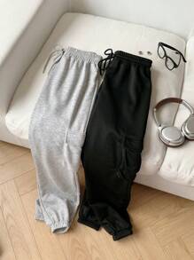 Comfortcana Mehrfarbiger Strick Damen Jumpsuit mit Taschen und Tunnelzug Taille