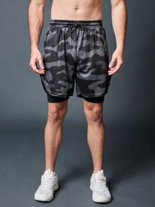 Gym Rark Boyfriend Style Men Camouflage Print Sports Shorts Summer Top Sweat Pants - Multicolor - View 6