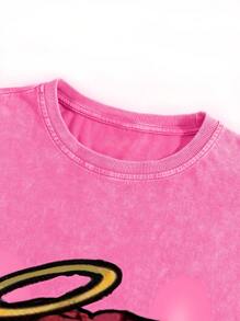 Manfinity EMRG Men Cartoon Character Print Crew Neck Short Sleeve T-Shirt - Pink - View 4