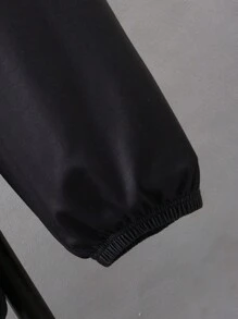 2 件套青少年男孩卡通印花宽松运动衫和运动裤休闲运动装，春秋季 - 黑色 - 查看 5