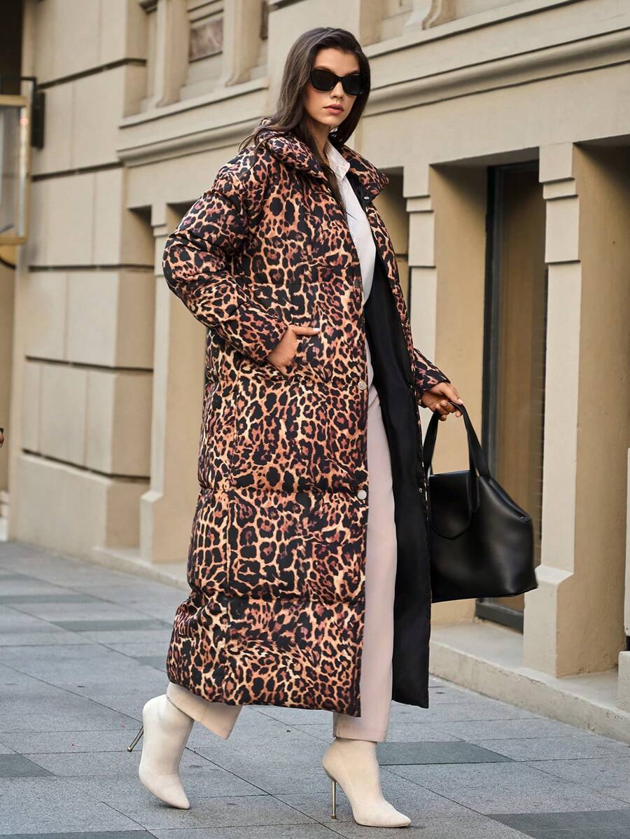 RueChic MAXI LEOPARD WOMEN WINTER COAT - Multicolor - View 1