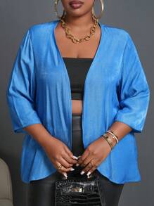 Slaydiva Plus Size  Casual Solid Color Teacher Outfits Fall Women Clothes Jacket