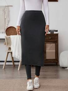 EMERY ROSE 女士修身优雅迷人高开叉高腰紧身裤