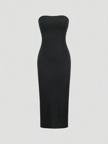 Sweetra 2 件套优雅复古小黑裙和高品质女士修身法式套装 - 黑色 - 查看 4