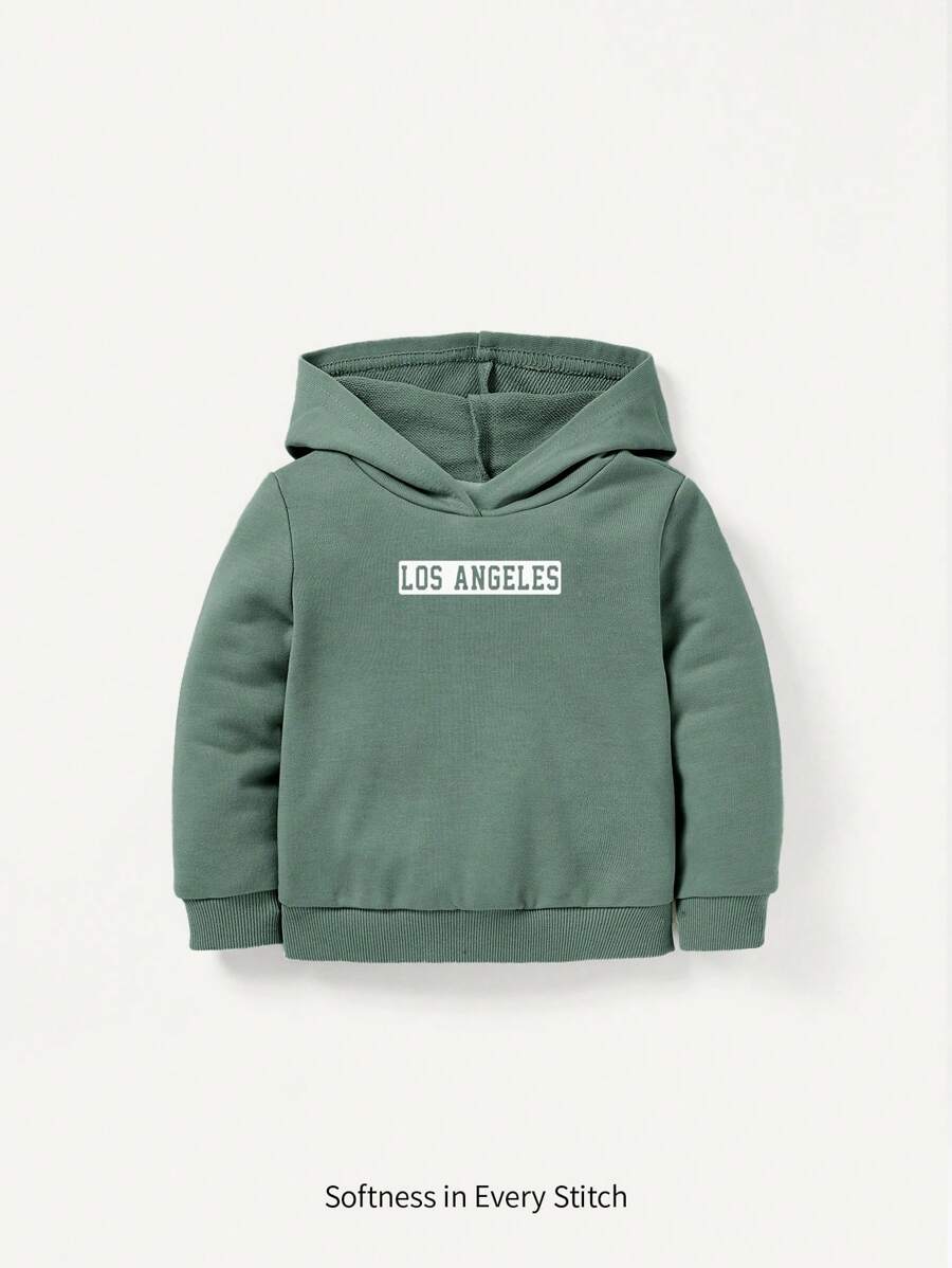 Cozy Pixies Cozy Cub Baby Boy Solid Color Sweatshirt With Letter Print - Green - View 1