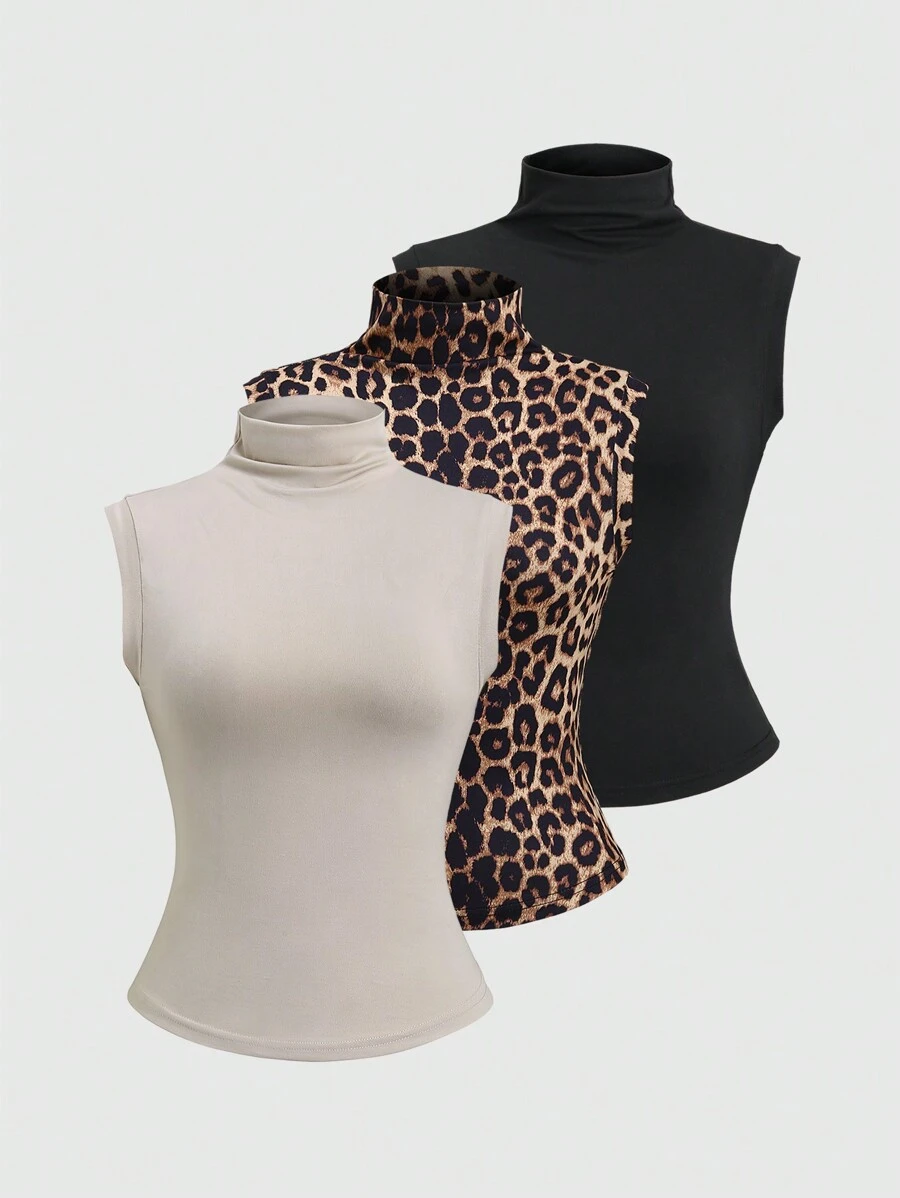 Sweetra Women's Summer Slim Fit Collared Camisole Graphic Tees Women Tops - Multicolor - View 1