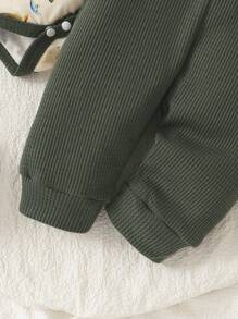 Baby Boy 3-delige set casual outfit - romper met lange mouwen, broek en hoed, met schattige onderwatervisprint, voor de herfst
