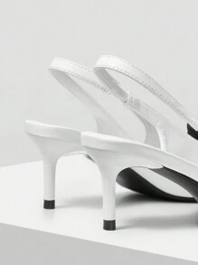 MOTF PREMIUM WOMEN'S HIGH HEEL POINTED TOE ROSE FLOWER SLINGBACK SHOES FALL