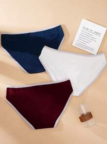 女士拼色休闲丁字裤 - 彩色 - 查看 2