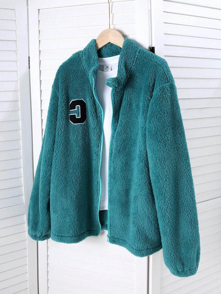 Teen Boys' Reversible Fleece Casual Basic Jacket, Autumn & Winter