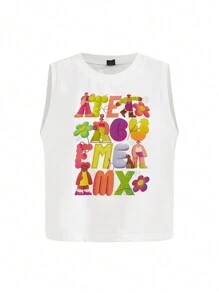 Raulito Artist 女士休闲无袖常规背心，适合假日、度假、春季 - 白色 - 查看 3