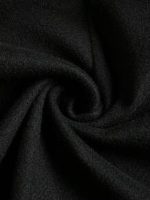 SHEIN Clasi 大码女式纯色简约休闲长袖大衣，适合冬季 - 黑色 - 查看 8