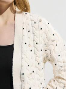 Maija Women's Faux Pearl Decor Long Sleeve Casual Cardigan, Autumn/Winter Fall Sweaters