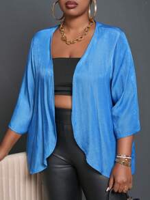 Slaydiva Plus Size  Casual Solid Color Teacher Outfits Fall Women Clothes Jacket