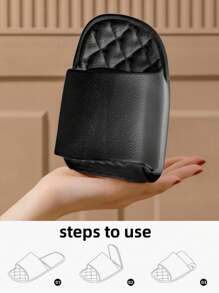 Women's Plastic Slippers New Style Leisure Vacation Travel Portable Storage Folding Ultra-Light Soft Bottom Comfortable Hygienic Silent Home Slippers Indoor Men And Women Suitable For Couples Light Clean Antibacterial Deodorant Black EVA Women's Slippers Simple Hotel Home Bathroom Non-Slip Plastic Slippers For Outdoor Wear Sea Beach Swimming Fashionable Large Size Comfortable Open-Toe Home Shoes Plastic Slippers - Black - View 3