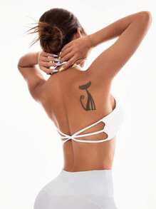 SHEIN Sport Studio Damen einfacher täglicher Halter Sport-BH Einfarbig