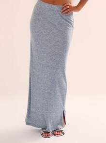 MUSERA Chân váy maxi xẻ tà bên hông, thanh lịch, gợi cảm, thích hợp cho mùa hè, dự tiệc Lễ Phục Sinh. - Màu xanh lam - Xem 1