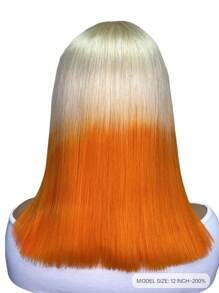 Tóc giả bob bằng tóc thật 13x4 ren phía trước cho phụ nữ 180% mật độ ren trong suốt được nhổ sẵn với tóc con Đường chân tóc tự nhiên Màu trắng đến cam Phong cách thời trang cho tiệc tùng lễ hội kỳ nghỉ - S613/Orange - Xem 3