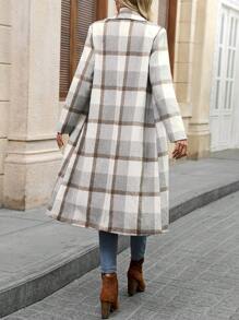 SHEIN LUNE Áo khoác túi cài nút, nút phía trước, túi, tay áo thường, ve áo vừa vặn nhiều màu, áo khoác nữ, trang phục thường ngày - Nhiều màu - Xem 2