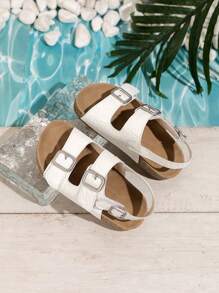 Mùa hè 2024 Mới Phong Cách Hàn Quốc Vintage Hở Ngón Dép Đi Biển Cho Bé Trai Và Bé Gái, Trẻ Em Tập Đi Xăng Đan Hợp Thời Trang - Màu be - Xem 1