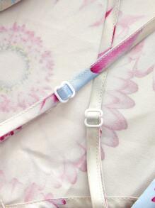 SHEIN MOD Blusa informal de mujer con estampado floral, tirantes, dobladillo asimétrico y lazo en la espalda