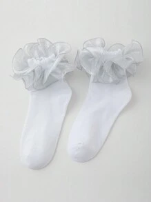 ROMWE Kawaii Tất cổ cao họa tiết hoa 3D dành cho nữ - Nhiều màu - Xem 2