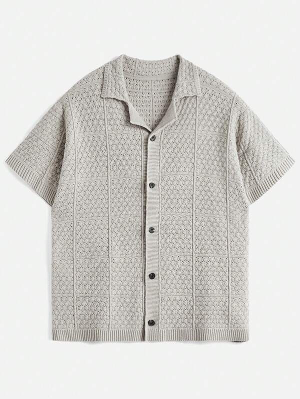 Manfinity VCAY Camiseta casual de manga corta de punto de unicolor para hombre