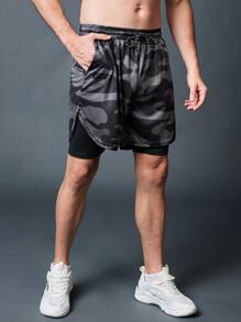 Gym Rark Boyfriend Style Men Camouflage Print Sports Shorts Summer Top Sweat Pants - Multicolor - View 3