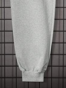 EURMUSE Men's Casual Contrast Color Patchwork Hoodie And Sweatpants Set - Grey - View 11