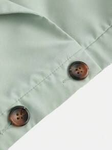 SHEIN Nova Glow 2pcs Tween Girls' Collared Vest And Pants Set - Mint Green - View 8