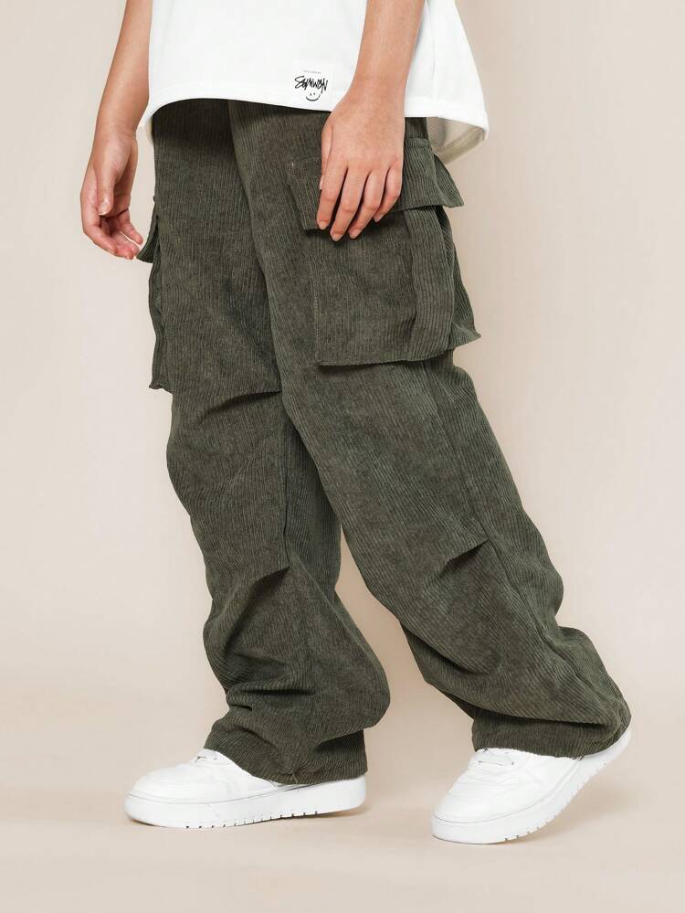 Tween Girls Tee And Corduroy Cargo Pant 2 Piece Set