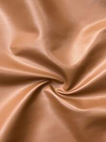 Slaydiva Plus Size Elegant Cocktail Party Dress, Women's Sleeveless V-Neck Patchwork PU Mini Dress, Spring Summer - Brown - View 4