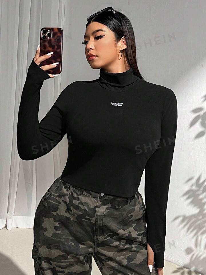 Shein black turtleneck store