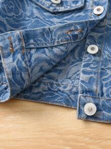 SHEIN Girls Thick Winter Jacket, High-End Fashionable And Minimalist Heart Pattern Long Sleeve Hooded Warm Padded Coat, Suitable For Daily Casual Wear - Black - View 6