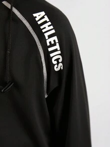 SHEIN Tween Boys Performance Active Loose Fit Moisture Wicking Breathable Letter Print Long Sleeve Sweatshirt