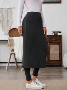 EMERY ROSE 女士修身优雅迷人高开叉高腰紧身裤