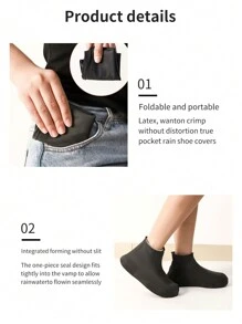 زوج من أغطية الأحذية المقاومة للماء وغير زلقة للرجال والنساء ، أغطية أحذية المطر المطاطية للاستخدام في الخارج للدراجات والأيام الممطرة. المقاس: 38-46 أنبوب قصير 2.12 أونصة مقاس موحد يناسب الجميع، هدية عيد الميلاد، لوازم العودة إلى المدرسة - الأسود - مشاهدة 4