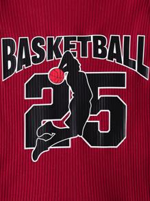 SHEIN 2pcs Boys Baby Casual Streetwear Digit & Letter Print Long Sleeve Jumpsuit With Hat, Suitable For Daily, Sports, Loungewear In Fall/Winter - Burgundy - View 8