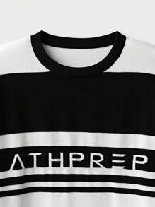 Manfinity Sporsity Men's Contrast Color Letter Print Crew Neck Long Sleeve Sweater